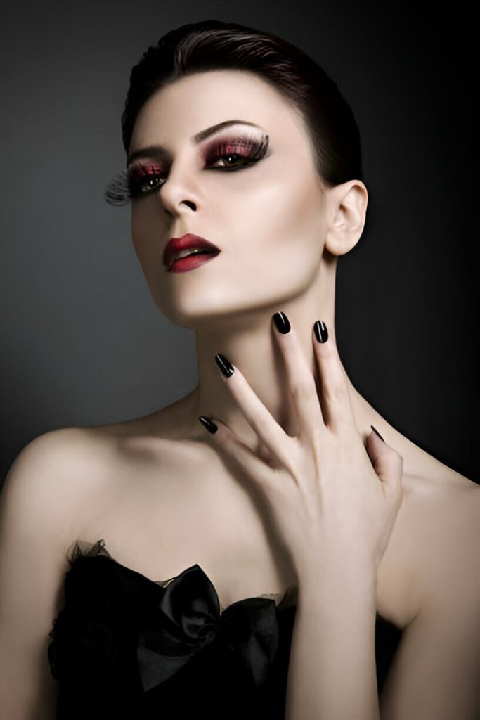 Bold Berry Lips Makeup Black Dress